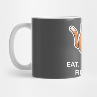 Ginger Fat Cat - Eat Eat Eat Repeat - White Font Mug